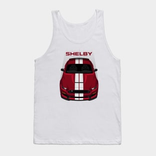 Ford Mustang Shelby GT350 2015 - 2020 - Rapid Red - White Stripes Tank Top